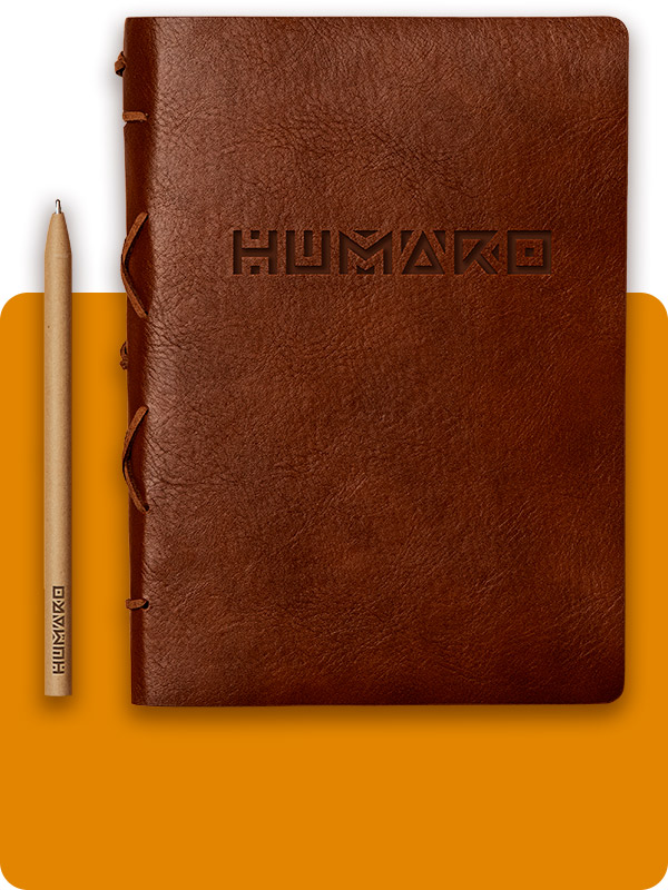 humaro branding goodies carnet embossé